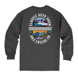 38th Annual Classic Auto Show 2021 event t-shirt long sleeve heather charcoal