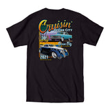 2021 Cruisin official classic car show event pocket t-shirt black Ocean City Maryland