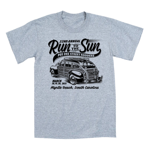 2021 Run to the Sun official car show event t-shirt gray Myrtle Beach, SC