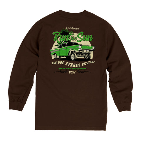2021 Run to the Sun official car show long sleeve t-shirt brown Myrtle Beach, SC