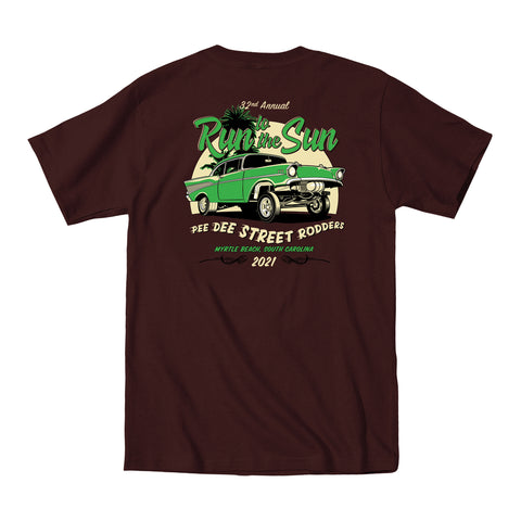 2021 Run to the Sun official car show event t-shirt brown Myrtle Beach, SC