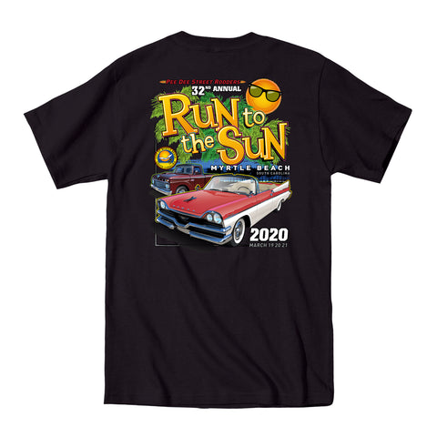 2021 Run to the Sun official car show event pocket t-shirt black Myrtle Beach, SC