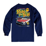 2021 Run to the Sun official car show long sleeve t-shirt navy Myrtle Beach, SC