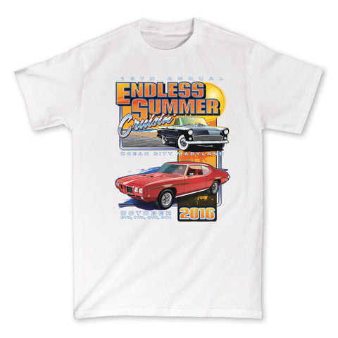 2016 Cruisin Endless Summer official car show event t-shirt white Ocean City MD