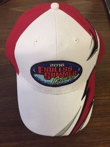 2016 Cruisin Endless Summer official carshow event hat white and red Ocean City MD