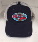 2017 Run to the Sun official car show event trucker hat navy/white with USA Flag Myrtle Beach SC