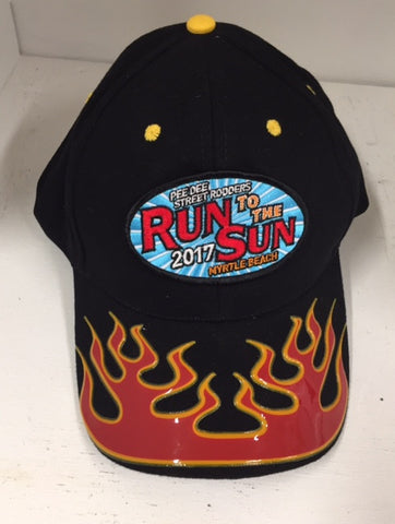 2017 Run to the Sun official car show event hat black w red flame Myrtle Beach SC