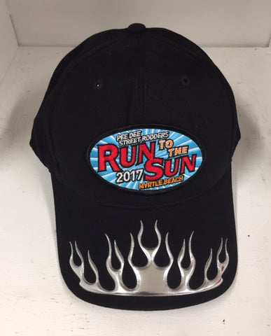 2017 Run to the Sun official car show event hat black w silver flame Myrtle Beach SC