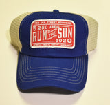 2020 Run to the Sun official car show event trucker hat royal blue and tan