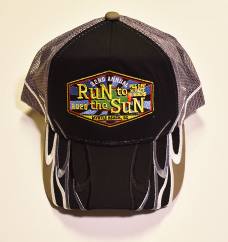 2020 Run to the Sun official car show event trucker hat black and gray