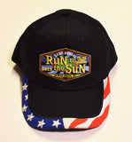 2020 Run to the Sun official car show event hat black with USA flag bill