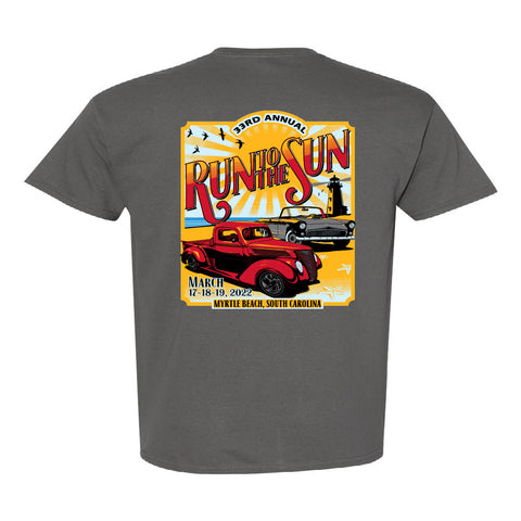 2022 Run to the Sun official car show event t-shirt charcoal Myrtle Beach, SC