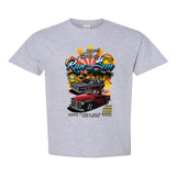 2022 Run to the Sun official classic car show event youth t-shirt gray Myrtle Beach, SC