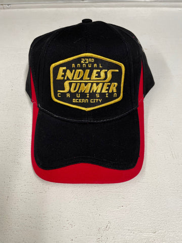 2020 Endless Summer Cruisin official car show event hat black with red striped rim