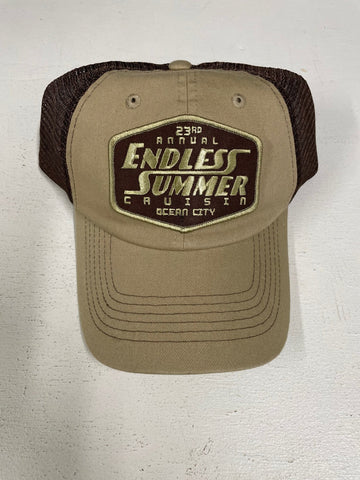 2020 Endless Summer Cruisin official car show event hat tan with brown mesh