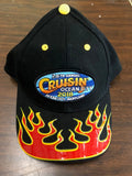 2018 Cruisin official carshow event hat black with red flame Ocean City MD