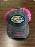 2018 Cruisin official car show event trucker hat gray and pink Ocean City MD