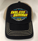 2018 Cruisin Endless Summer official car show event trucker hat navy and tan OC MD
