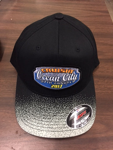2017 Cruisin official carshow event fitted hat black with silver LG/XL Ocean City MD