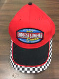 2017 Cruisin Endless Summer official carshow event hat red with checkered bill Ocean City MD