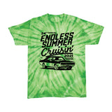 2021 Cruisin Endless Summer car show youth t-shirt lime green tie dye Ocean City MD