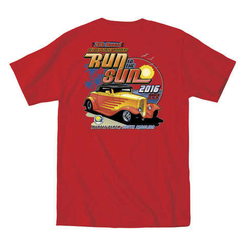 2016 Run to the Sun official car show event t-shirt red Myrtle Beach South Carolina