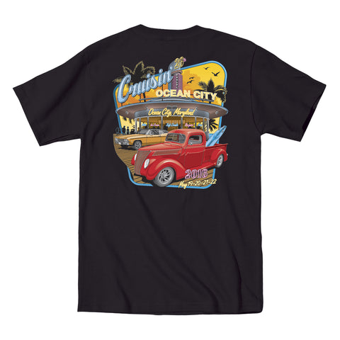2016 Cruisin official classic car show event t-shirt black Ocean City Maryland