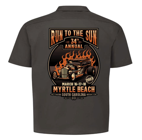 2023 Run to the Sun official car show shop shirt charcoal Myrtle Beach, SC