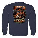 2023 Run to the Sun official car show long sleeve t-shirt navy blue Myrtle Beach, SC
