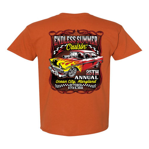 2022 Cruisin Endless Summer official car show event t-shirt texas orange Ocean City MD