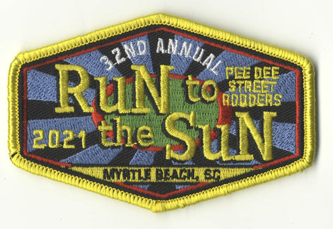 2021 Run to The Sun Hat Patch, Myrtle Beach, SC - full color design