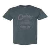 2022 Cruisin official classic car show event t-shirt heather charcoal Ocean City Maryland