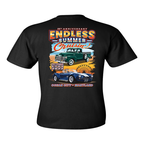 2022 Cruisin Endless Summer official car show event t-shirt black Ocean City MD