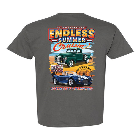 2022 Cruisin Endless Summer official car show event t-shirt charcoal Ocean City MD